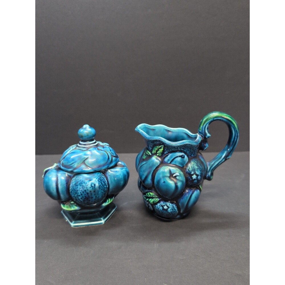 Inarco Mood Indigo Blue Creamer/Pitcher Model# E 3718  and Covered Bowl